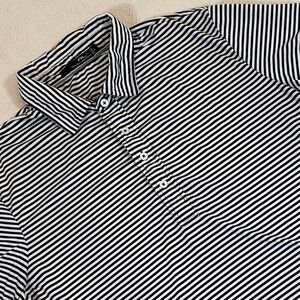 RLX Ralph Lauren Golf Polo Shirt‎ Mens Size Large Black White Striped